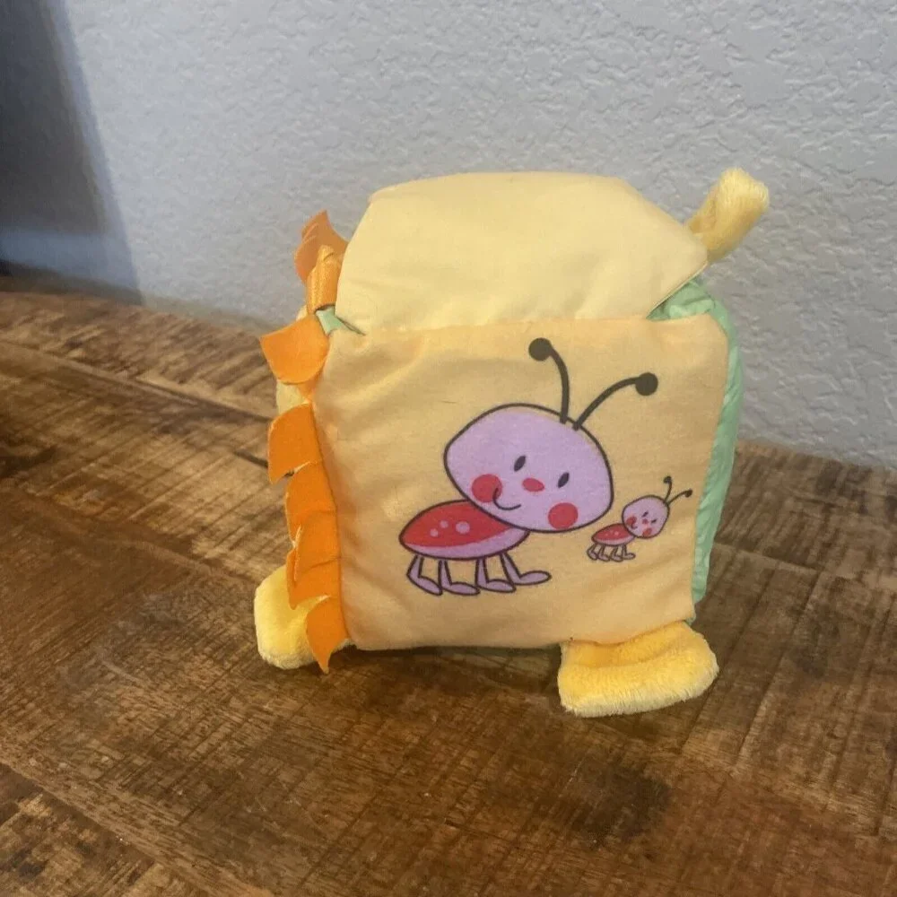 Fisher Price Lion Plush Baby Cube Butterfly Mirror Rattle Crinkle Toy 2011